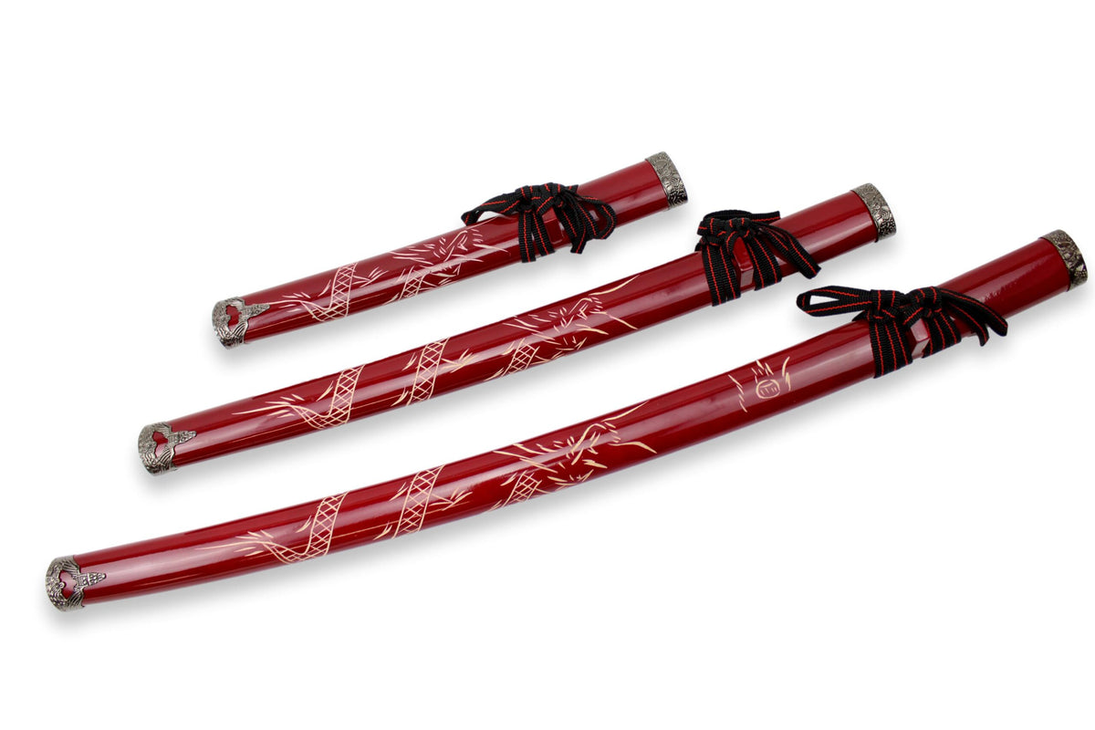 Ensemble de samouraï Red Dragon en 3 pièces
