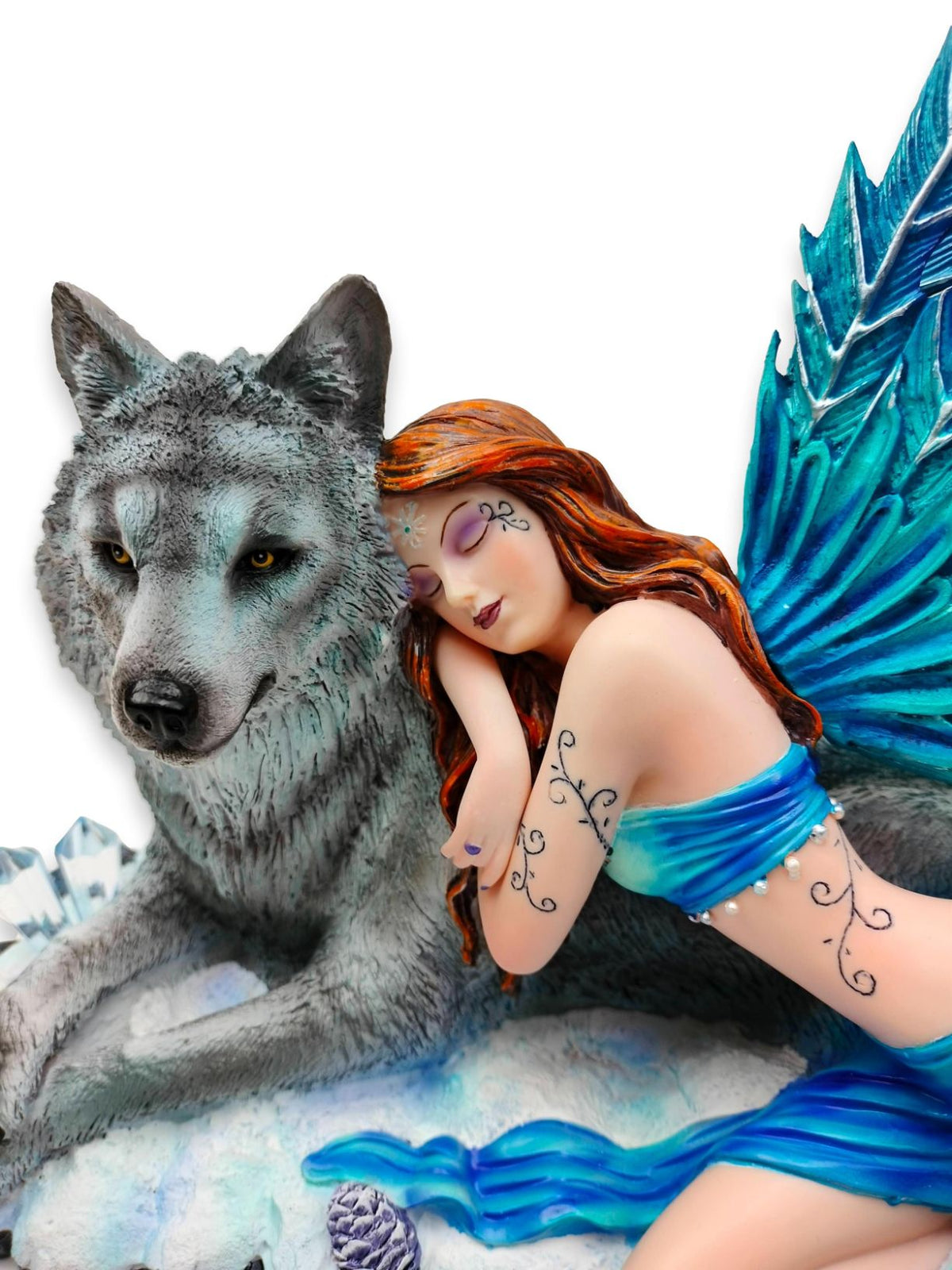 Sleeping Elf Lying on Her Wolf