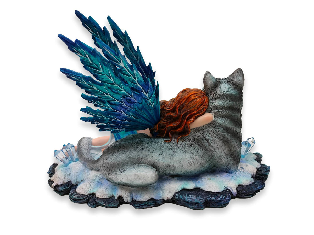 Sleeping Elf Lying on Her Wolf