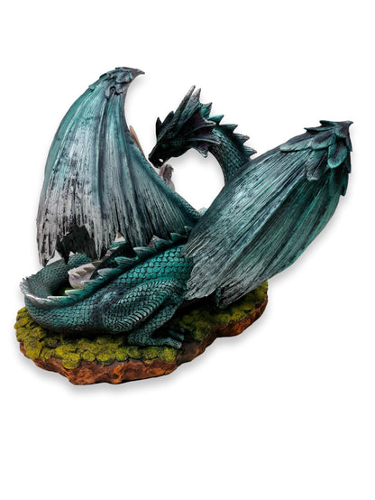 Groene draken moeder met haar draakjes