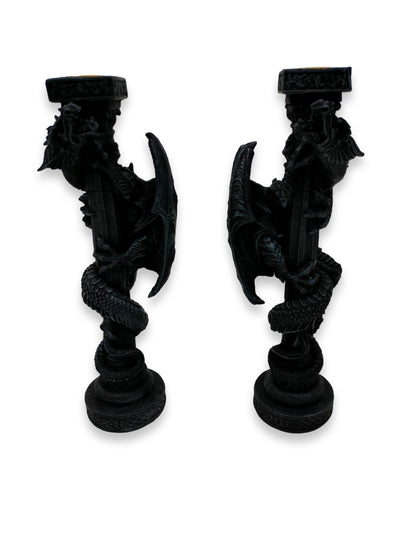 Zwart kandelaar duo