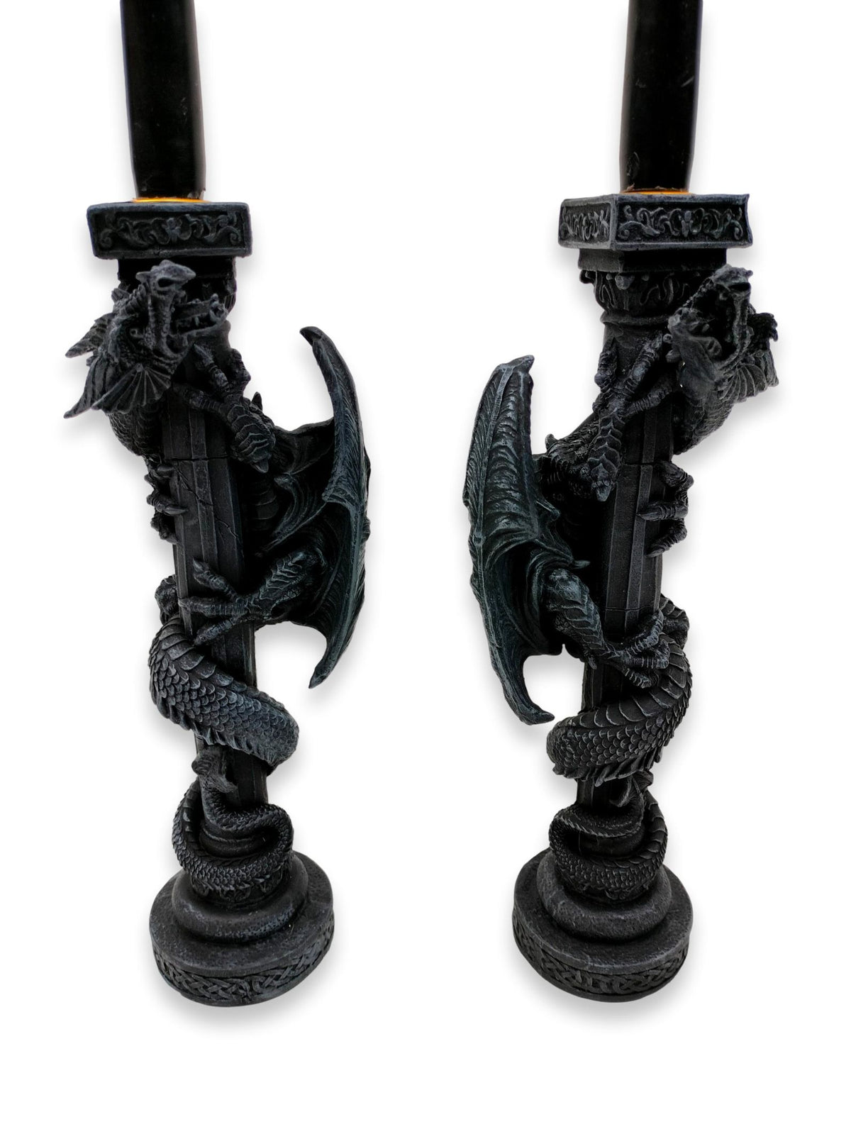 Zwart kandelaar duo