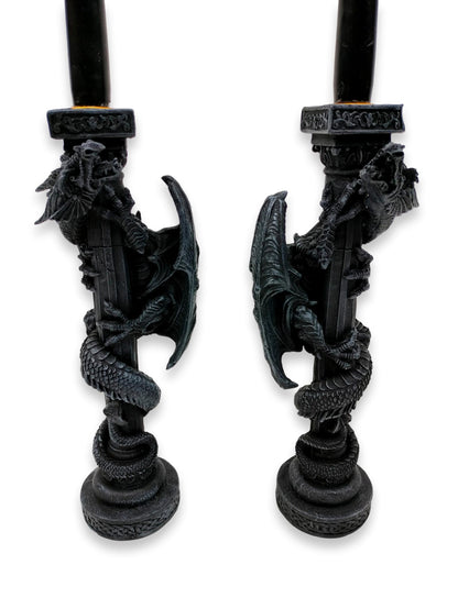 Zwart kandelaar duo