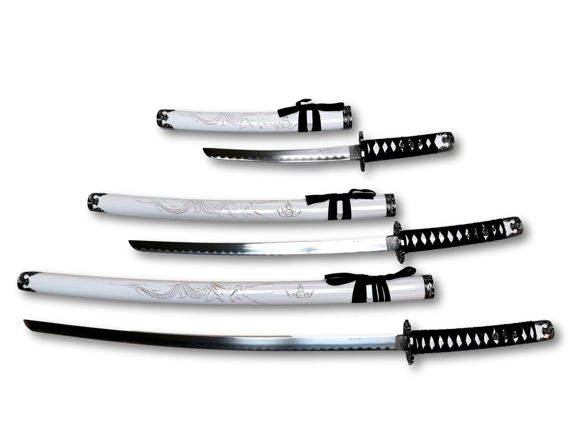 3-częściowy zestaw samurajski „White Dragon” – edycja Deluxe
