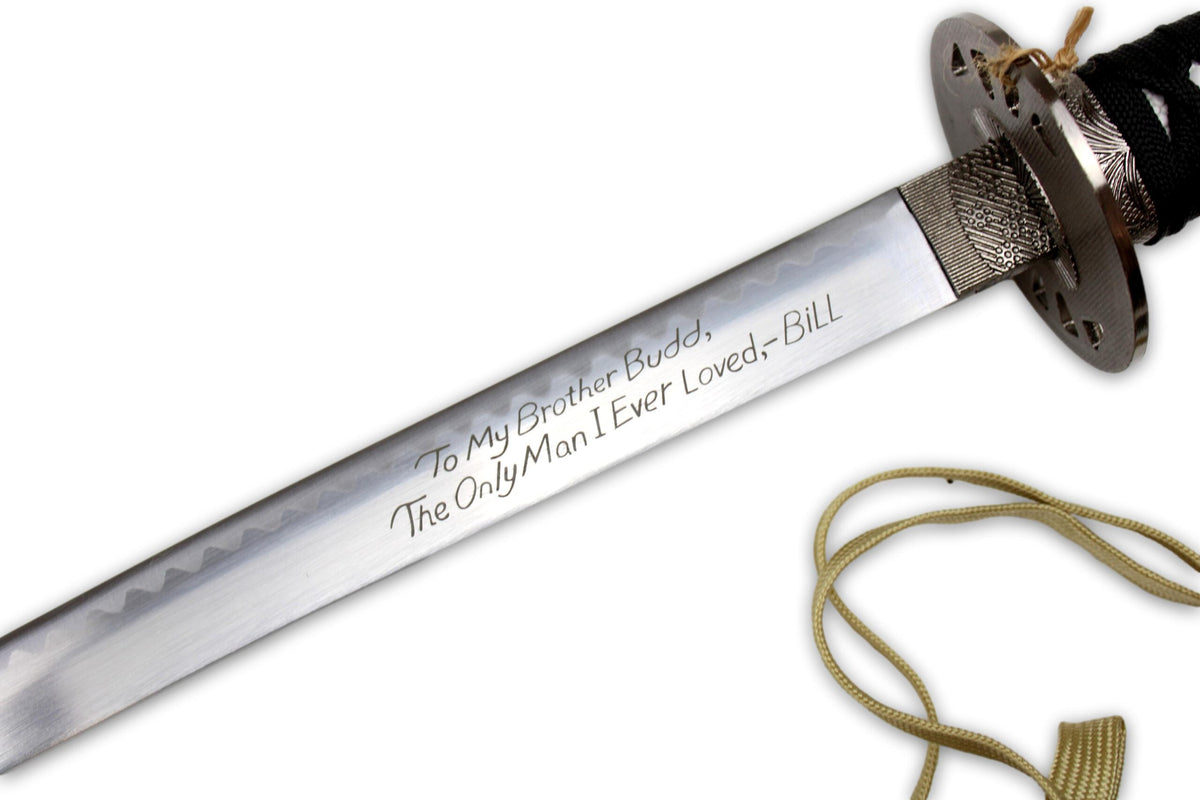 katana Kill Bill III - Spada di Budd - incisa