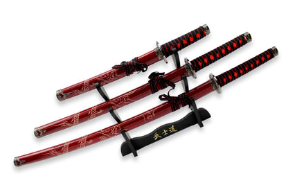 Ensemble de samouraï Red Dragon en 3 pièces