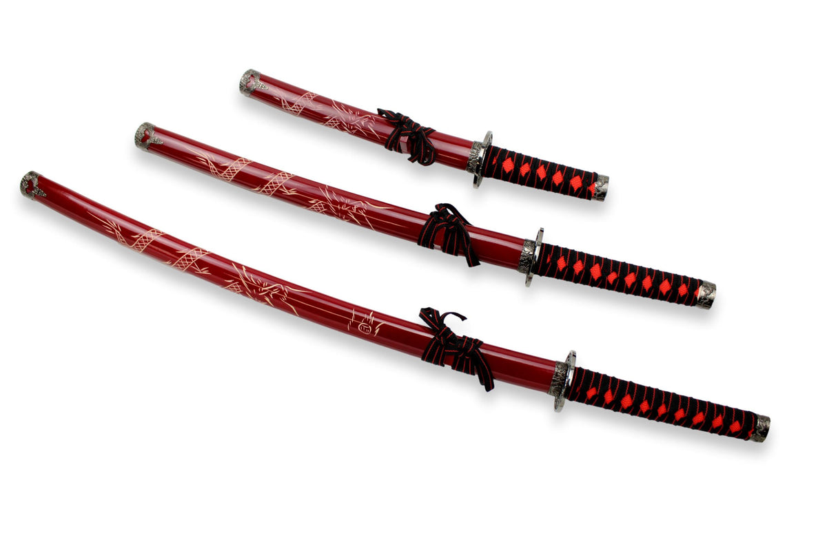 Ensemble de samouraï Red Dragon en 3 pièces
