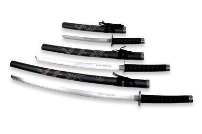 3-teiliges Samurai-Set „Dragon“ mit Gravur