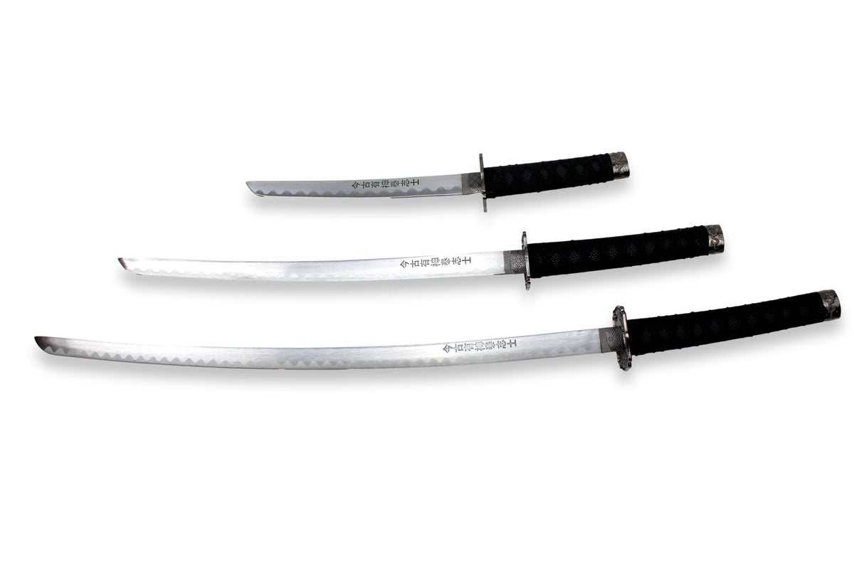 3-teiliges Samurai-Set „Dragon“ mit Gravur