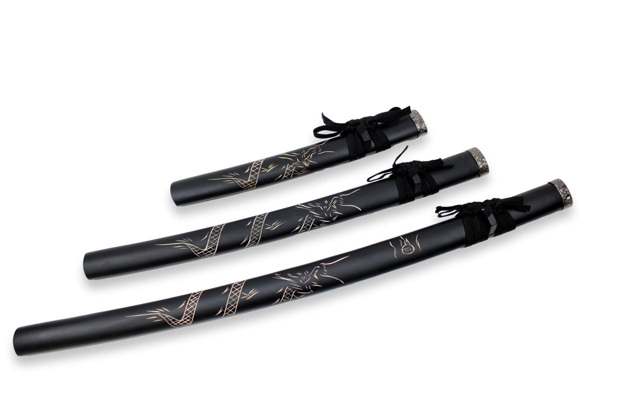 3-teiliges Samurai-Set „Dragon“ mit Gravur