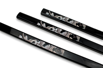 Ensemble de samouraï noir en 3 pièces avec motif de dragon