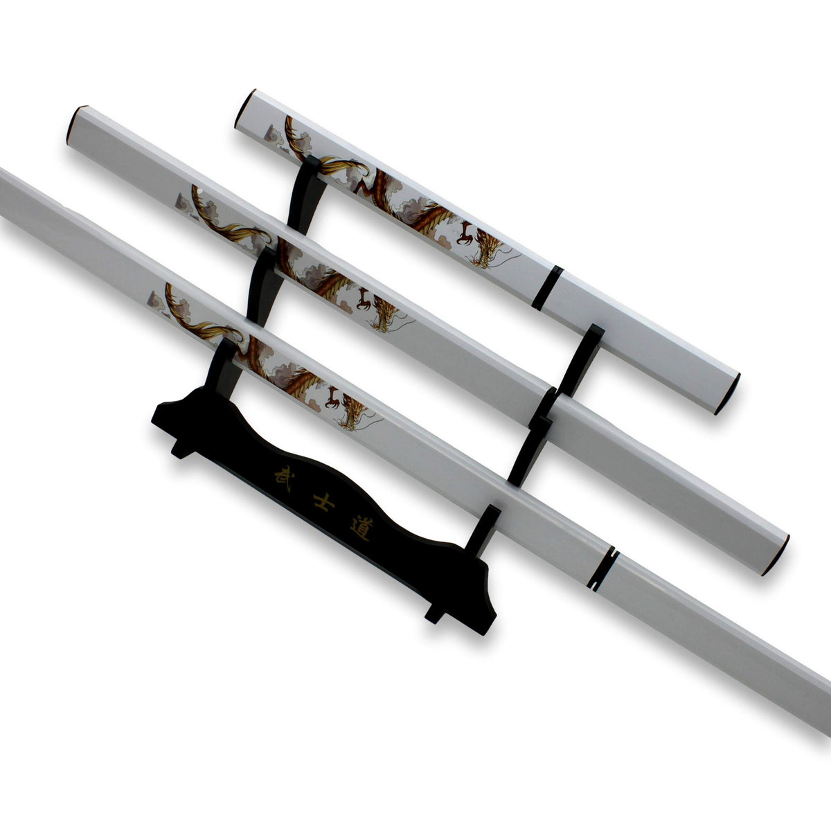 Ensemble de samouraï blanc 3 pièces avec motif de dragon