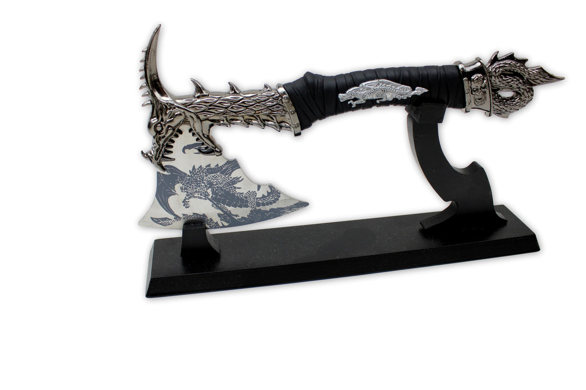 Ascia a forma di drago con supporto